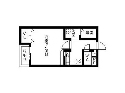 いにしえ今宿(1K/3階)の間取り写真