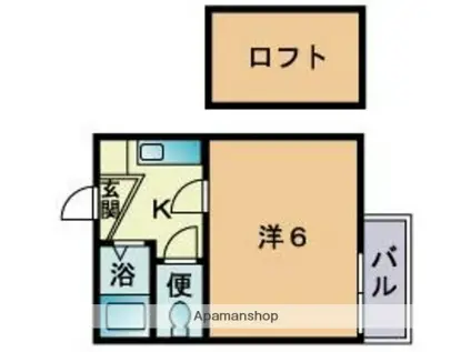 ウィンザー(1K/2階)の間取り写真