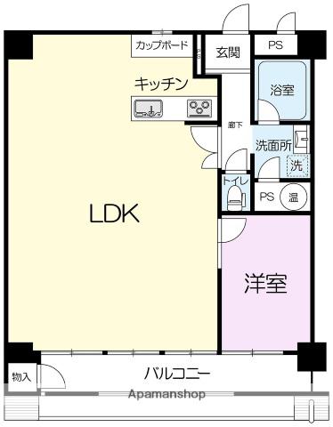 大名コーポラス(1LDK/7階)の間取り写真