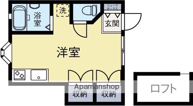 ミレニアム友丘(ワンルーム/1階)の間取り写真
