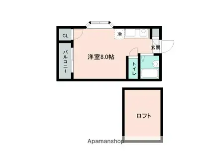 ソフィア別府(ワンルーム/1階)の間取り写真