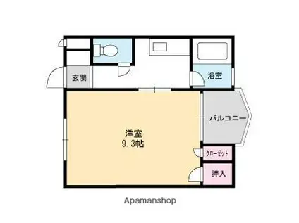 ロイヤルハウス片江(1K/1階)の間取り写真