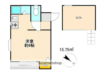 アルティ西片江(ワンルーム/2階)の間取り写真