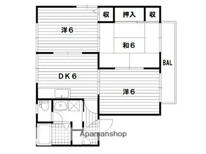 クレールヒルズ(3DK/1階)の間取り写真