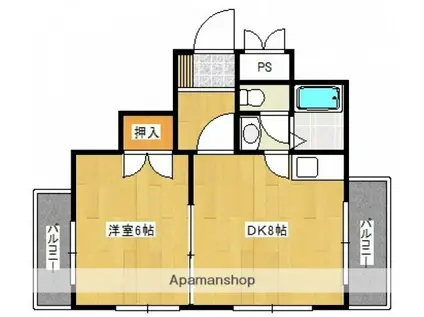 デュークハイツK(ワンルーム/3階)の間取り写真