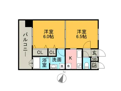 エンクレスト薬院Ⅱ(2K/11階)の間取り写真