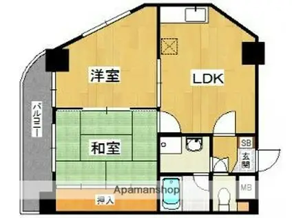 サンセーヌ城西(2LDK/6階)の間取り写真