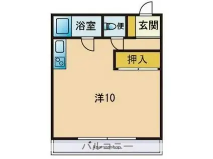 パティオ21(ワンルーム/1階)の間取り写真