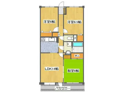 アドバンテージ藤崎南(3LDK/4階)の間取り写真