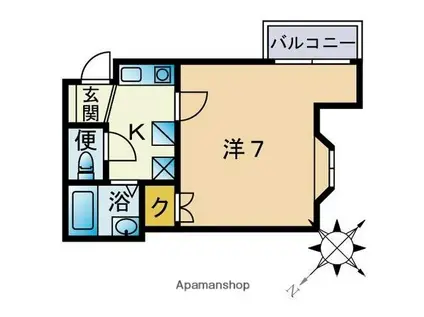 サンライズガーデン高宮壱番館(1K/2階)の間取り写真