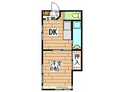 田島電気ビル(1DK/1階)の間取り写真