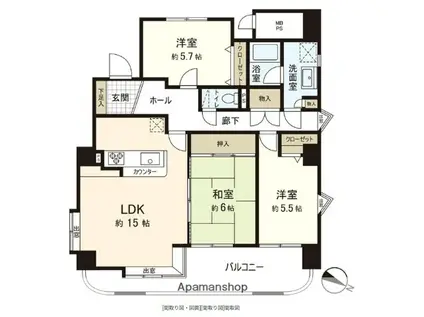 平尾フェニックスマンション(3LDK/8階)の間取り写真