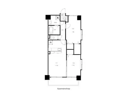 リヴェールコート姪浜(2LDK/1階)の間取り写真