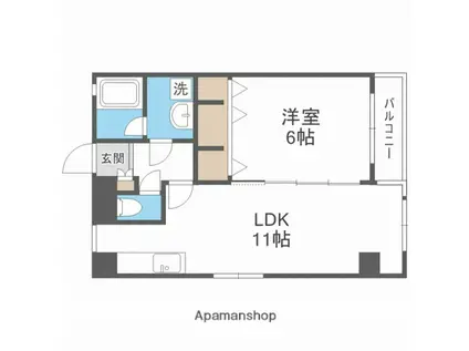 テングッド荒戸(1LDK/2階)の間取り写真