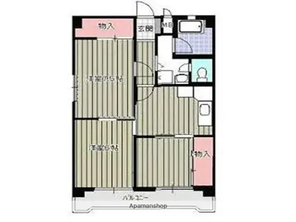 タイタス薬院(3DK/2階)の間取り写真