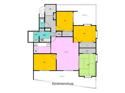 KBCユーハイム百道(4LDK/1階)の間取り写真