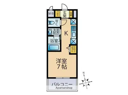 ビレッジ九大前(ワンルーム/2階)の間取り写真