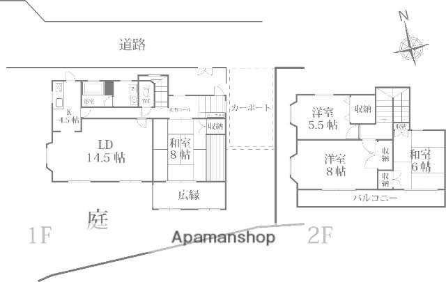 福岡市七隈線 野芥駅 徒歩26分 2階建 築37年(4LDK)の間取り写真