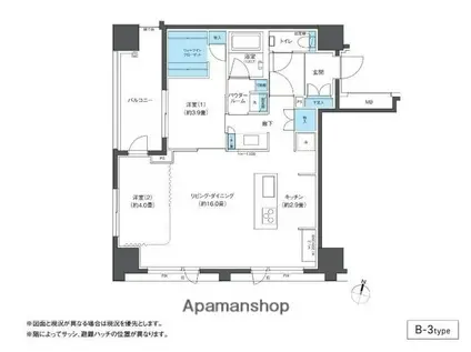 CLUB NEXUS 大濠西(2LDK/4階)の間取り写真