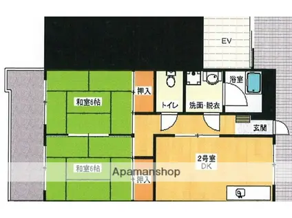 TSビル(2DK/7階)の間取り写真