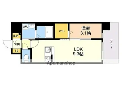 D.CLAREST MELDIA早良街道(1LDK/8階)の間取り写真