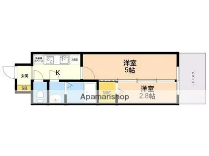 D.CLAREST MELDIA早良街道(2K/3階)の間取り写真