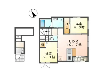 CONFORTINO3(2LDK/2階)の間取り写真