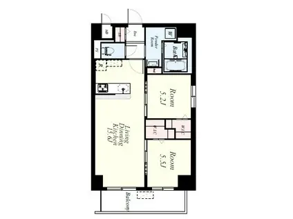 博多グランドレジデンス(2LDK/14階)の間取り写真