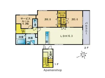 BOIS LIVRE(2SLDK/2階)の間取り写真