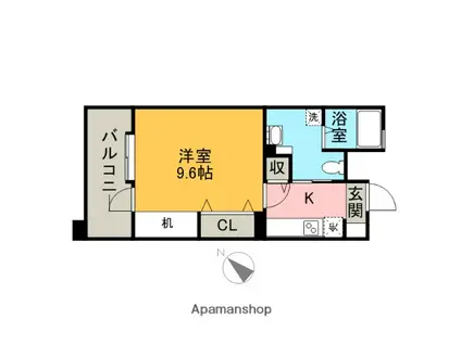 アントゥール薬院(1K/10階)の間取り写真