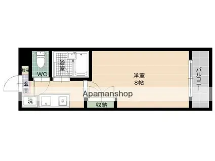 サンヴューパレス荒江(1K/2階)の間取り写真