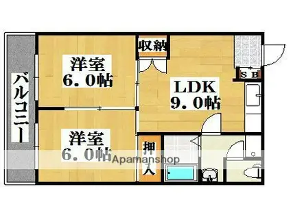 グランド平尾(2LDK/7階)の間取り写真