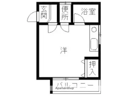 姪浜シティコーポ(ワンルーム/1階)の間取り写真