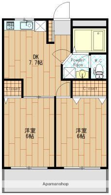 三愛室見マンション(2DK/3階)の間取り写真