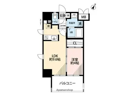 サヴォイ ザ・セントラルガーデン(1LDK/6階)の間取り写真