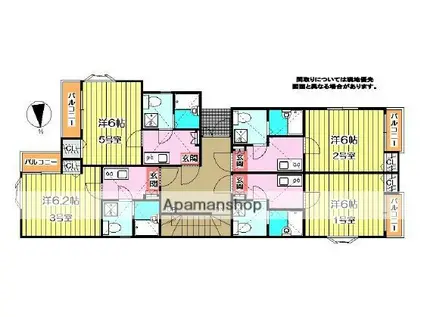 ピュア別府七番館(1K/1階)の間取り写真