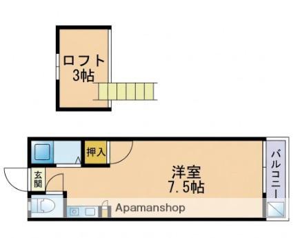 リバティコーポ別府(ワンルーム/1階)の間取り写真