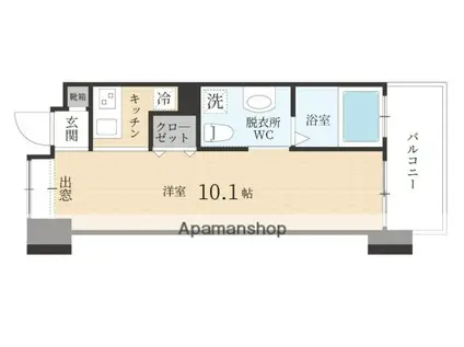 ルネッサンス21赤坂けやき通(ワンルーム/4階)の間取り写真