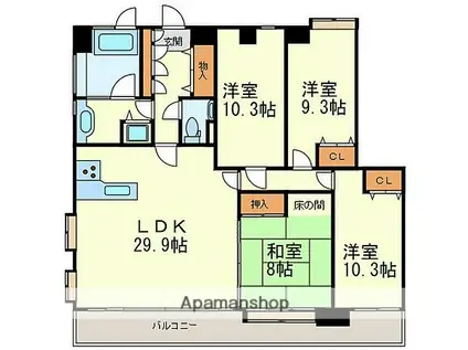 マノアール・アイ(4LDK/5階)の間取り写真