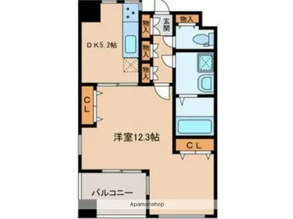 クレアセンターマーク(1LDK/2階)の間取り写真