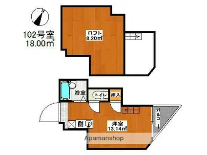 マキシム大橋ヒルズ(ワンルーム/1階)の間取り写真