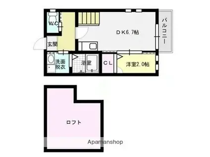 ビータス賀茂壱番館(1DK/1階)の間取り写真