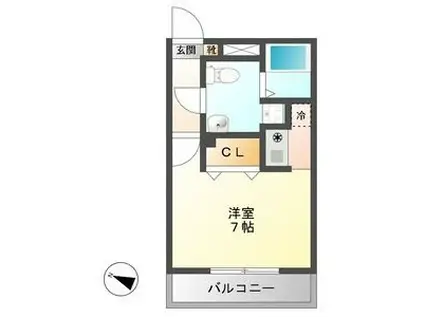 ハーモニーKハウスMIMI(1K/1階)の間取り写真