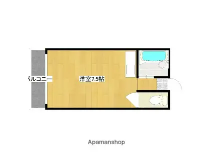 大産西新マンション(ワンルーム/6階)の間取り写真