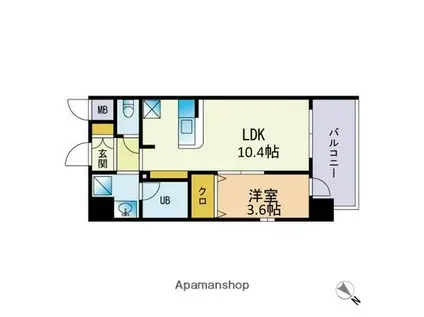 MODERN PALAZZO 博多PROST(1LDK/10階)の間取り写真