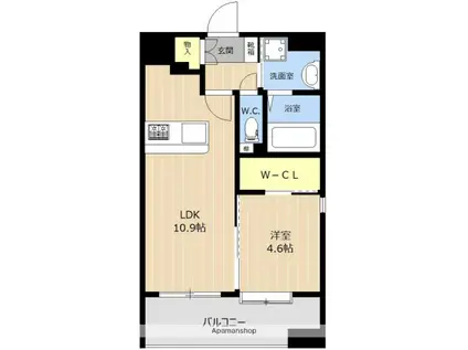 LIBTH高宮(1LDK/10階)の間取り写真