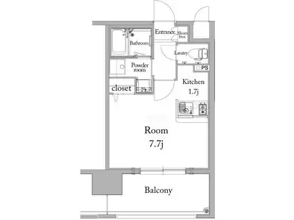 エンクレスト薬院大通(1K/11階)の間取り写真