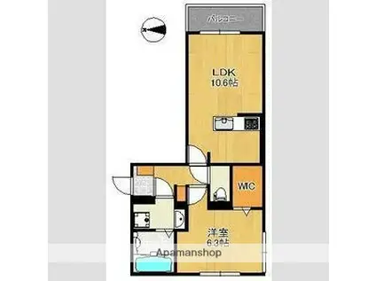 プラージュ・コート(1LDK/1階)の間取り写真