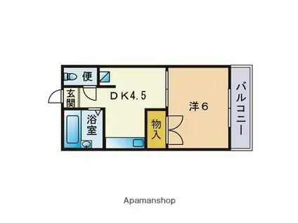 第五うちだ屋ビル(1DK/3階)の間取り写真