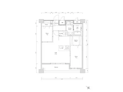 エンクレスト天神南PURE(2LDK/13階)の間取り写真